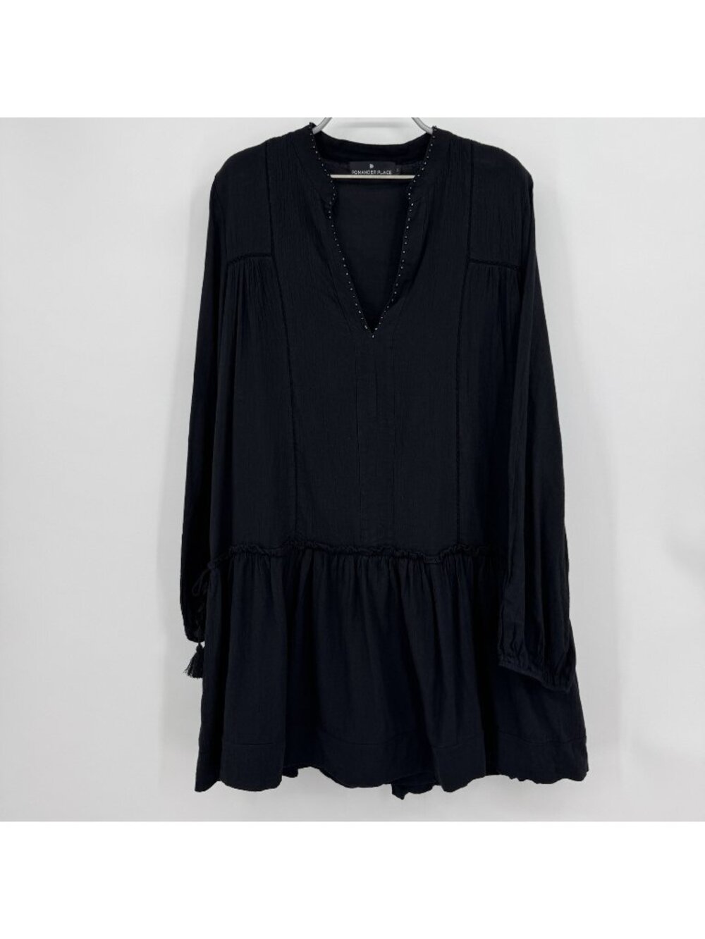 Pomander Place by Tuckernuck Black Gauze Ophelia Swim Coverup Dress size L Large